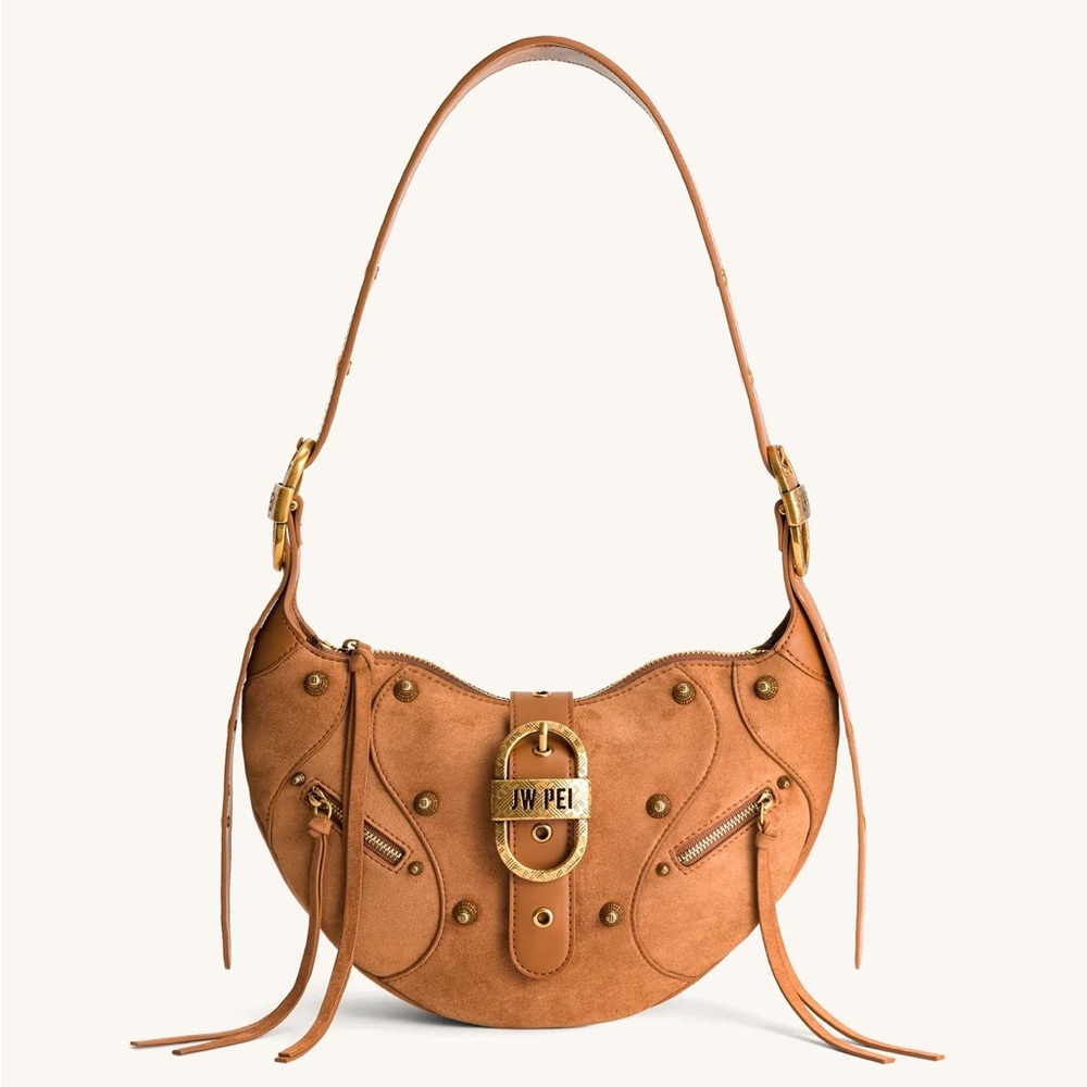 JW PEI Tessa Suede Studded Shoulder Bag